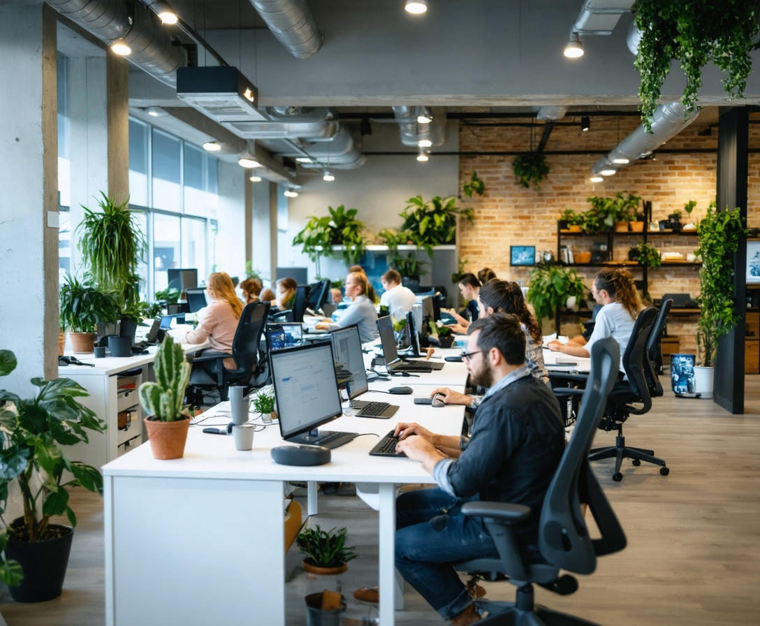 Interiér tech startupu po úspešnom škálovaní